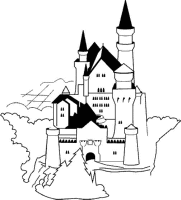 A coloring page of castle